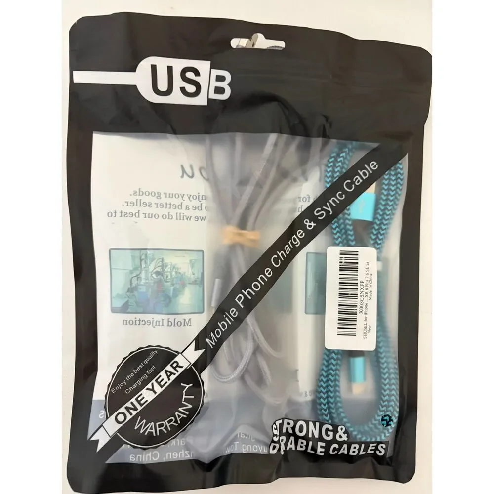 2 pk USB mobile phone charge and sync cable